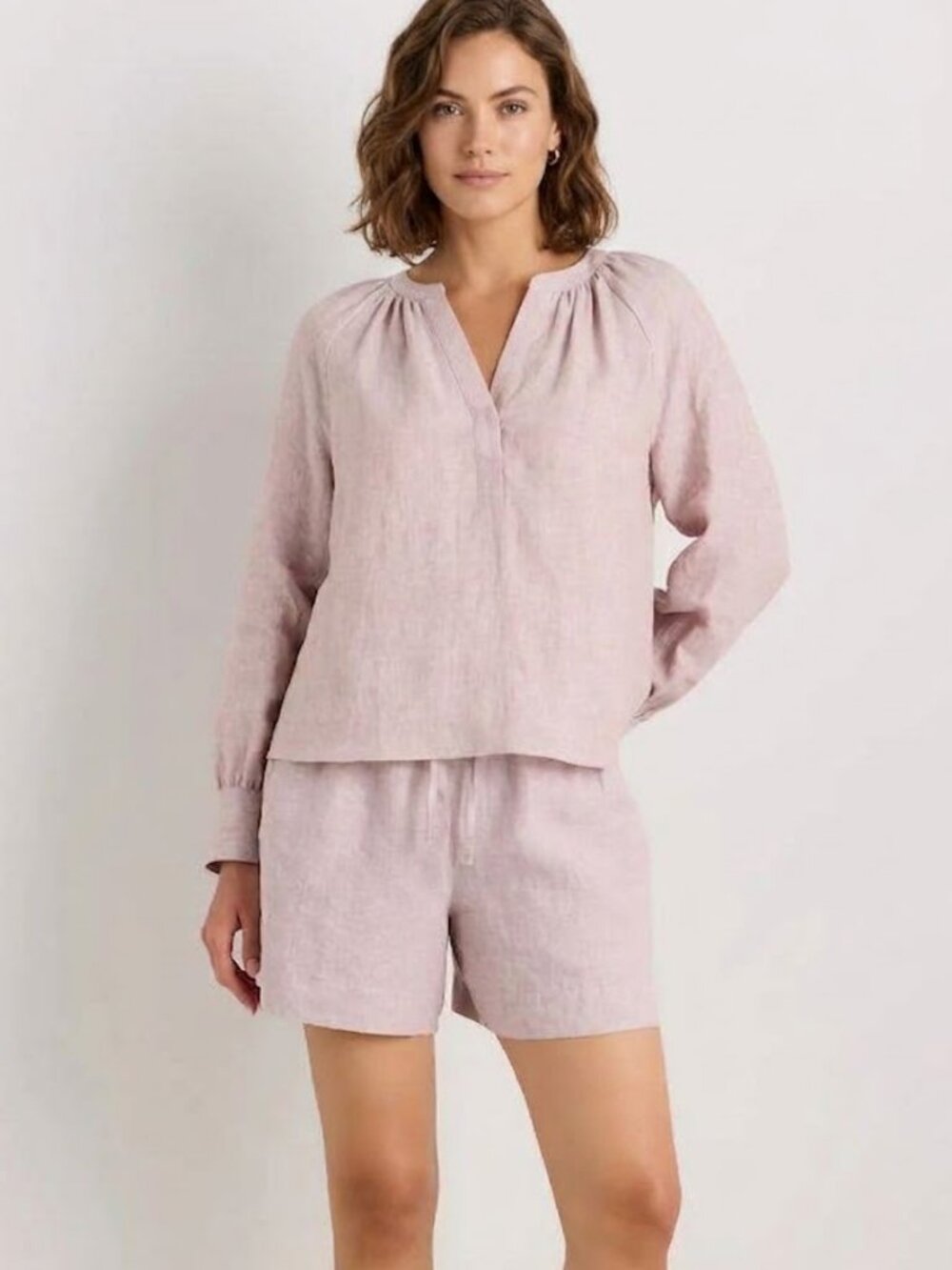 Quince 100% European Linen Peasant Top